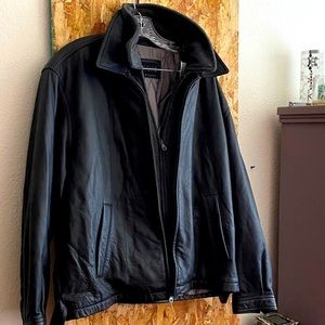 Perry Ellis Portfolio Leather Coat